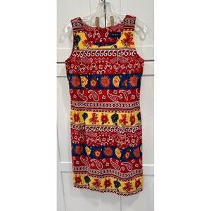 Breeches Red Bandana Floral‎ Print Sleeveless Dress - Size 6 - Summer